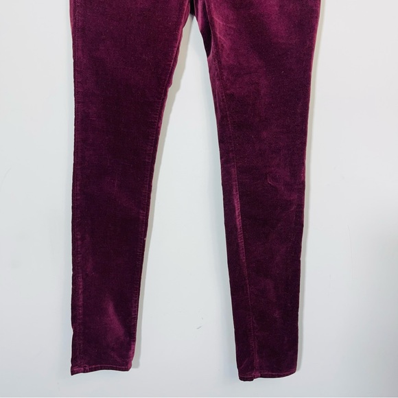 rag & bone Skinny Jeans in Burgundy Velvet Size 26 Revolve Vamp Low Rise Y2K - Picture 13 of 16